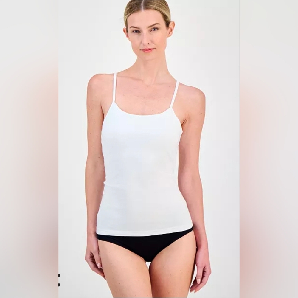 Charter Club intimates Womens XXL Shelf-Bra Cami Tank Sleep Lounge White
